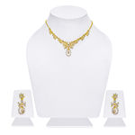 Buy Estele Gold Plated Floral Designer Jewellery Set with Austrian Crystals for Women - Purplle