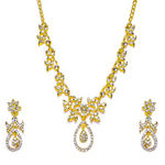 Buy Estele Gold Plated Floral Designer Jewellery Set with Austrian Crystals for Women - Purplle