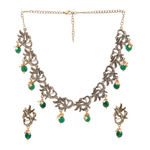 Buy Estele Gold Plated Antique Peacock Designer Choker Necklace Set with Pearl for Women - Purplle