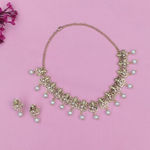 Buy Estele Gold Plated Antique Divine Ganesh Choker Necklace Set with Glowing Pearls for Women - Purplle
