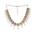 Buy Estele Gold Plated Antique Divine Ganesh Choker Necklace Set with Glowing Pearls for Women - Purplle
