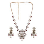 Buy Estele Gold Plated Antique Shimmering Laxmi Drop Jewellery Necklace Set for Women - Purplle