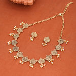 Buy Estele Gold Plated Antique Traditional Choker Necklace Set with Pearls for Women - Purplle