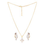 Buy Estele Gold Plated CZ Flower Designer Necklace Set for Women - Purplle