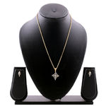 Buy Estele Gold Plated CZ Flower Designer Necklace Set for Women - Purplle