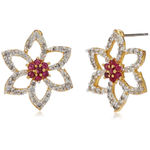 Buy Estele Gold Plated CZ Blossom Designer Pendant Set for Women - Purplle