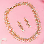 Buy Estele Gold Plated Flaming Necklace Set with Crystals for Women - Purplle