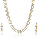 Buy Estele Gold Plated Flaming Necklace Set with Crystals for Women - Purplle