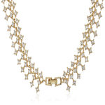 Buy Estele Gold Plated Flaming Necklace Set with Crystals for Women - Purplle