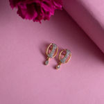 Buy Estele Gold Plated CZ Oval Shaped Earrings for Women - Purplle