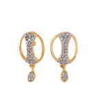 Buy Estele Gold Plated CZ Oval Shaped Earrings for Women - Purplle
