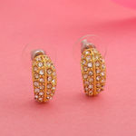 Buy Estele Gold Plated Streamlined Stud Earring with Crystal for Women - Purplle