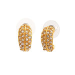 Buy Estele Gold Plated Streamlined Stud Earring with Crystal for Women - Purplle