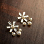 Buy Estele Gold Plated Flower Pearl Drop Stud Earrings for Women - Purplle