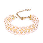 Buy Estele Gold Plated Sterlling 2 Line Pearl Bracelet for Women - Purplle