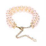 Buy Estele Gold Plated Sterlling 2 Line Pearl Bracelet for Women - Purplle