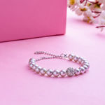 Buy Estele Rhodium Plated Fascinating Pearl Bracelet for Women - Purplle