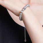 Buy Estele Rhodium Plated Fascinating Pearl Bracelet for Women - Purplle