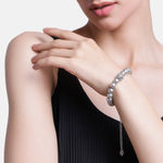 Buy Estele Rhodium Plated Fascinating Pearl Bracelet for Women - Purplle