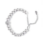 Buy Estele Rhodium Plated Fascinating Pearl Bracelet for Women - Purplle