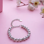 Buy Estele Rhodium Plated Pleasant Pearl Bracelet for Women - Purplle