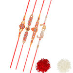 Buy Crunchy Fashion Divine Antique Multicolor Rakhi Set Pack of 4 - Purplle