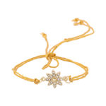 Buy Estele Gold Plated Ornamental Flower Rakhi with Austrian Crystals and Fancy Silk Thread - Purplle
