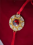Buy Vembley Designer Red Stone Studs Thread Rakhi For Loving Brother - Purplle