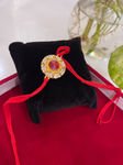 Buy Vembley Designer Red Stone Studs Thread Rakhi For Loving Brother - Purplle
