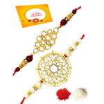 Buy Karatcart Gold-Plated Kundan Rakhi Set of 2 - KCRR078075 - Purplle