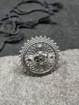 Buy Fida Ethnic Oxidised Silver-Toned Flower Finger Ring for Women - Purplle