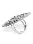 Buy Fida Ethnic Oxidised Silver-Toned Flower Finger Ring for Women - Purplle