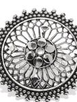 Buy Fida Ethnic Oxidised Silver-Toned Flower Finger Ring for Women - Purplle