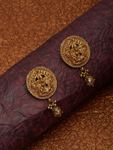 Buy FIDA ETHNIC INDIAN TRADITIONAL GOLD LAKSHMI TEMPLE STUD EARRINGS FOR WOMEN - Purplle