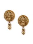 Buy FIDA ETHNIC INDIAN TRADITIONAL GOLD LAKSHMI TEMPLE STUD EARRINGS FOR WOMEN - Purplle