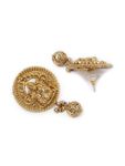 Buy FIDA ETHNIC INDIAN TRADITIONAL GOLD LAKSHMI TEMPLE STUD EARRINGS FOR WOMEN - Purplle