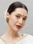 Buy FIDA ETHNIC INDIAN TRADITIONAL GOLD LAKSHMI TEMPLE STUD EARRINGS FOR WOMEN - Purplle