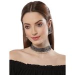 Buy PUJVI Alloy Seven Square Black oxidised Choker Necklace set - Purplle