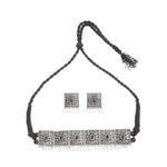 Buy PUJVI Alloy Seven Square Black oxidised Choker Necklace set - Purplle