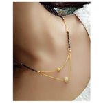 Buy PUJVI Fashions Women Pride Gold Double Ball Mangalsutra for Womens. - Purplle