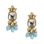 Buy Accessher Gold tone Kundan Choker Jewellery set embellished with turquoise blue beads and pearls for women and girls - Purplle
