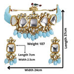Buy Accessher Gold tone Kundan Choker Jewellery set embellished with turquoise blue beads and pearls for women and girls - Purplle