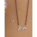 Buy Silvermerc Designs Love Pendant Heart studs earrings Mangalsutra Necklace - Purplle