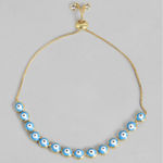 Buy Blueberry Blueberry Women Blue White Gold-Plated Evil Eye Enamelled Bracelet - Purplle