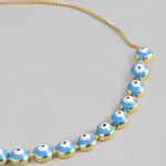 Buy Blueberry Blueberry Women Blue White Gold-Plated Evil Eye Enamelled Bracelet - Purplle