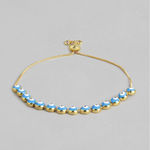 Buy Blueberry Blueberry Women Blue White Gold-Plated Evil Eye Enamelled Bracelet - Purplle