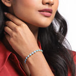 Buy Blueberry Blueberry Women Blue White Gold-Plated Evil Eye Enamelled Bracelet - Purplle