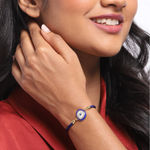 Buy Blueberry Blueberry Women Navy Blue White Gold-Plated Studded Evil Eye Enamelled Charm Bracelet - Purplle