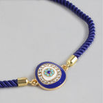 Buy Blueberry Blueberry Women Navy Blue White Gold-Plated Studded Evil Eye Enamelled Charm Bracelet - Purplle