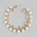 Buy Blueberry Blueberry White Gold-Plated Beaded Crescent Shaped Half Hoop Earrings - Purplle